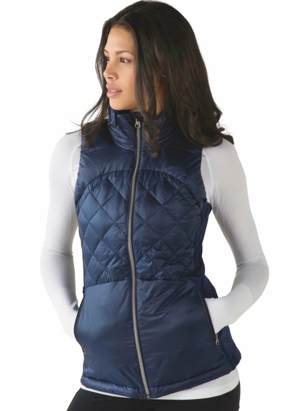 Lululemon Down For A Run Vest in Inkwell Navy, Size 4